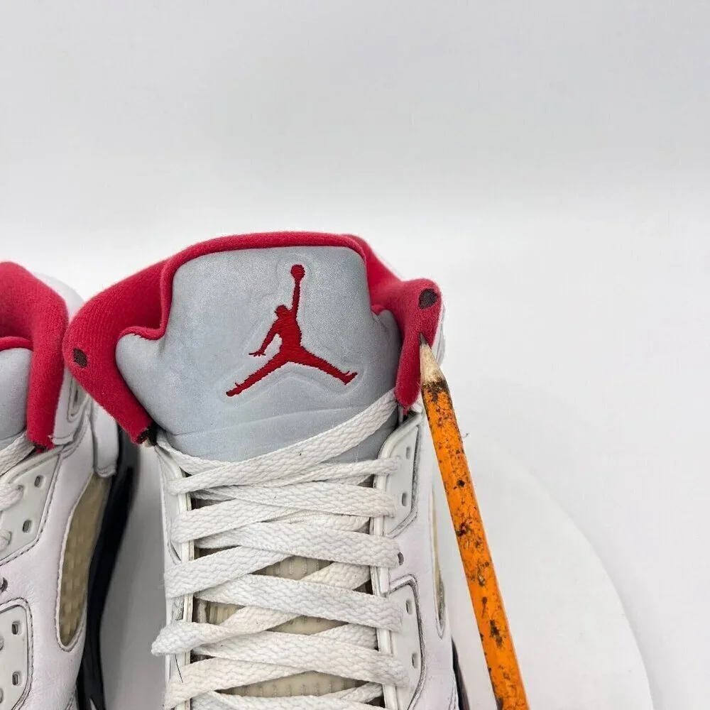 Nike Air Jordan 5 Youth Size 5.5Y Women 7 440888 102 Fire Red Basketball Shoes